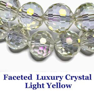 Faceted  Luxury Crystal Light Yellow